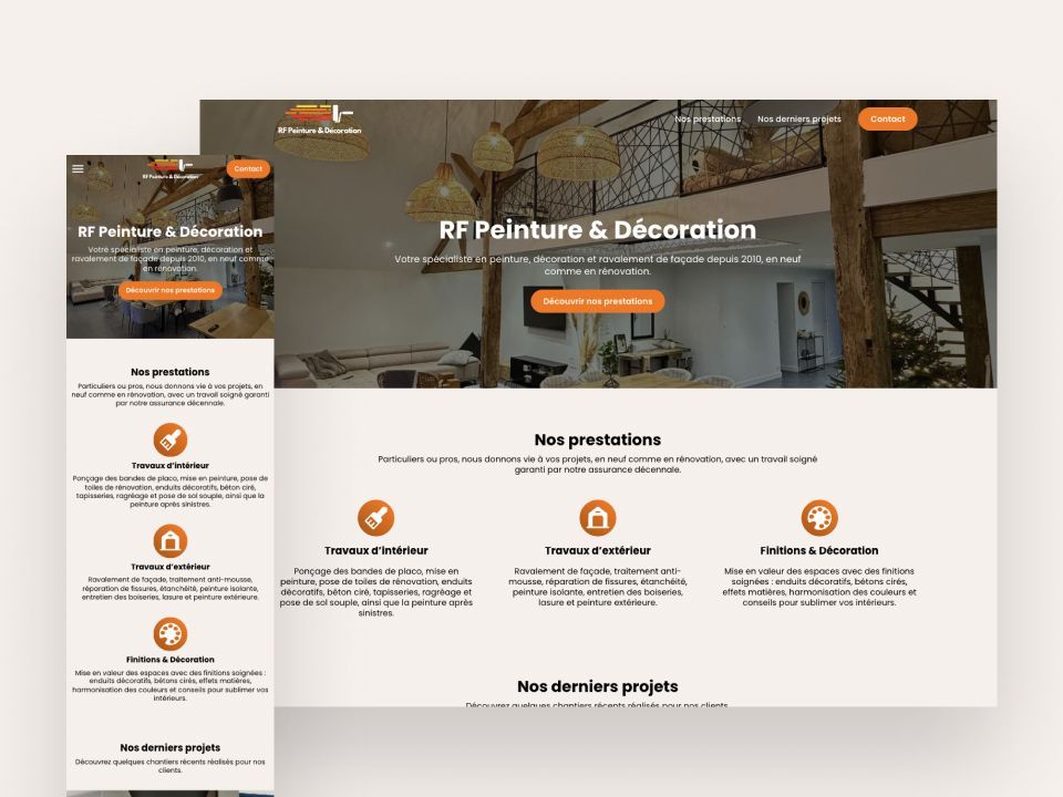 Site web client - RF Peinture & décoration