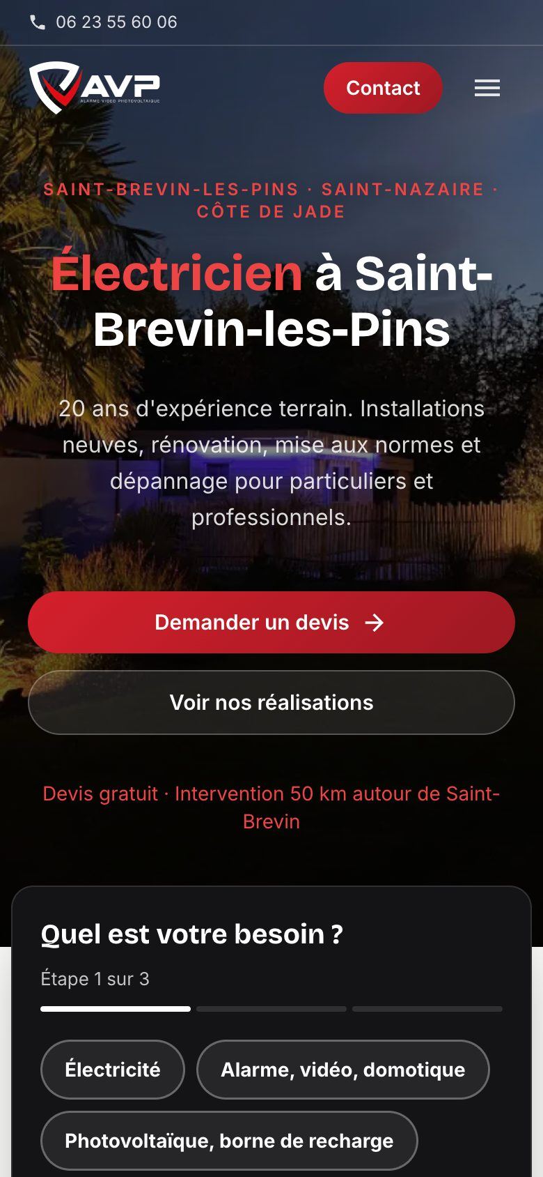 Site web client - AVP, version mobile