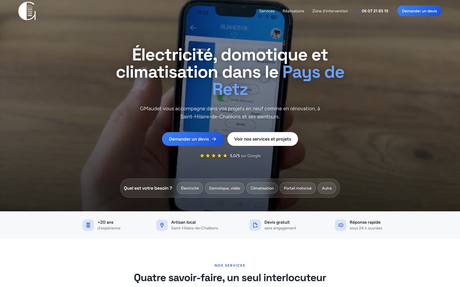Site web client - GMaudet Élec