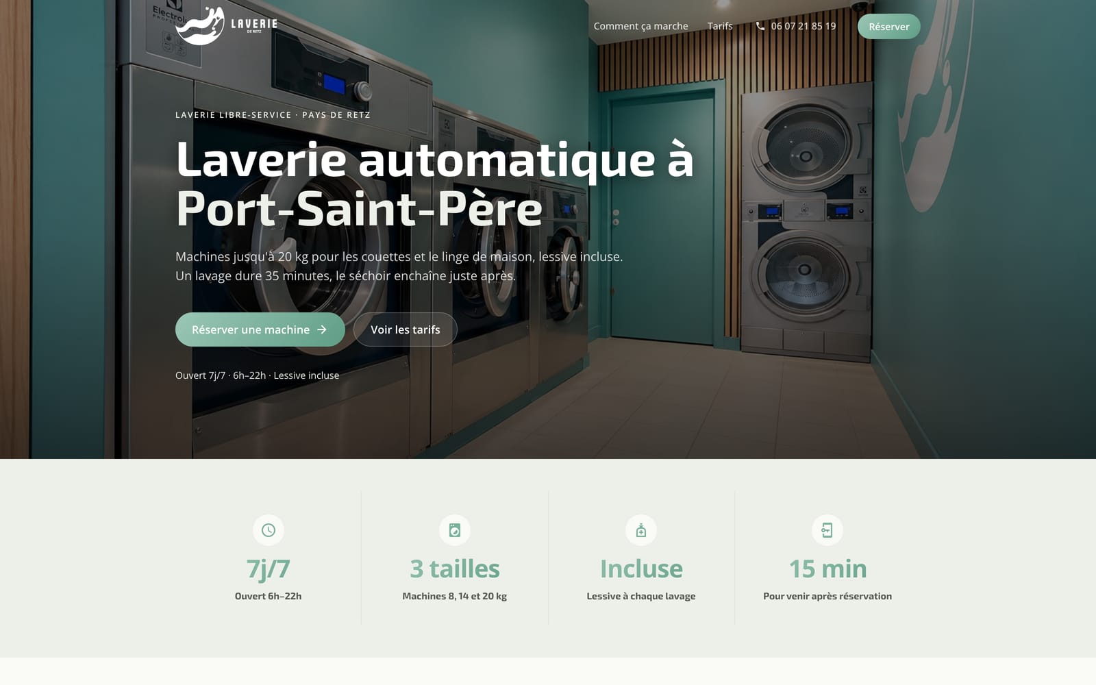 Site web client - Laverie de Retz, laverie automatique à Port-Saint-Père