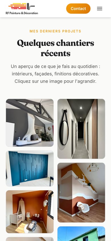 Site web client - RF Peinture & décoration — version mobile