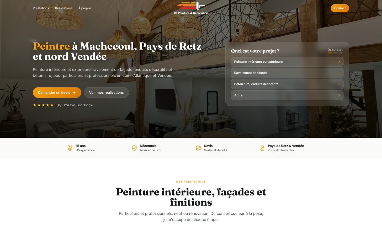 Site web client - RF Peinture & décoration