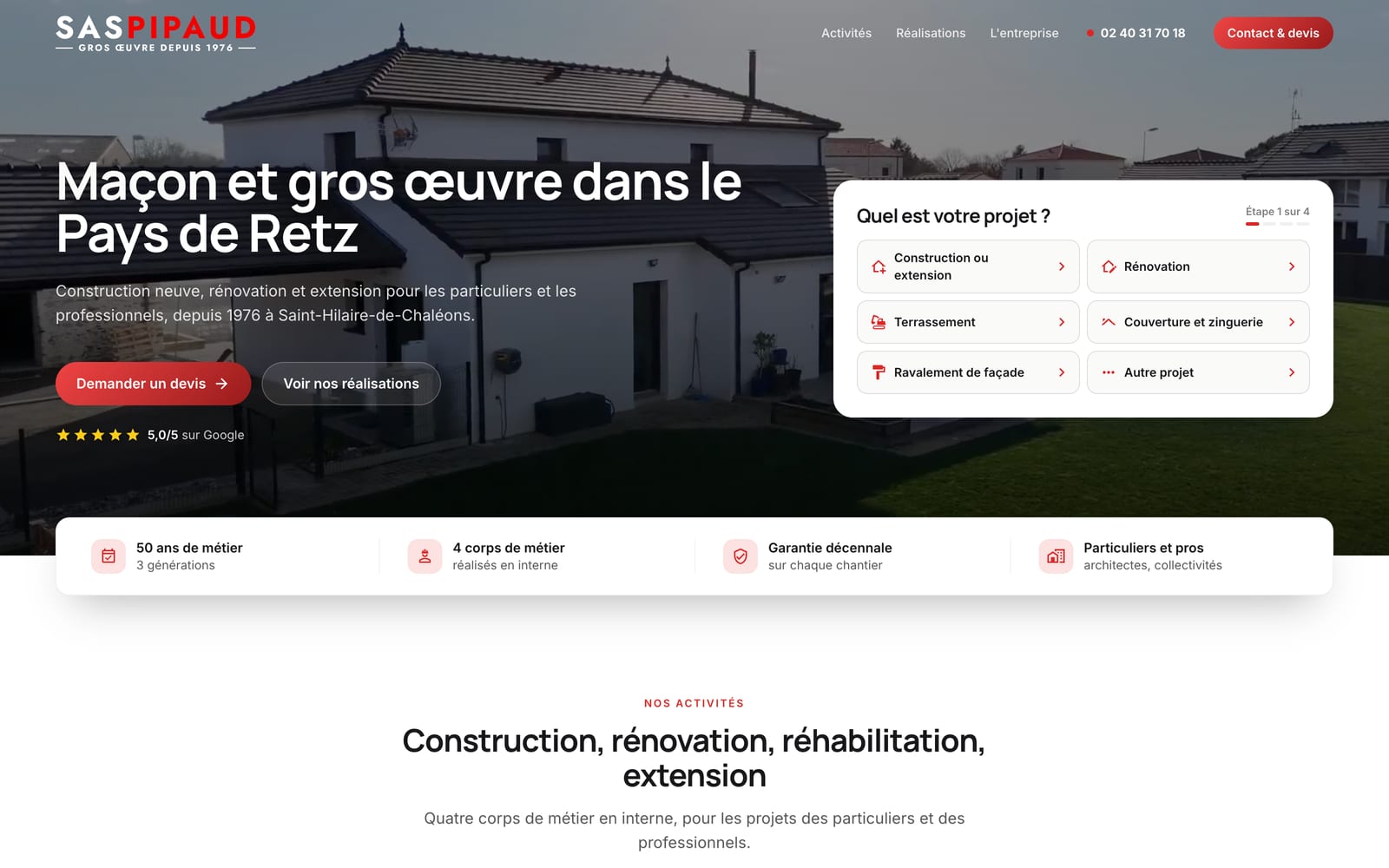 Site web client - SAS Pipaud
