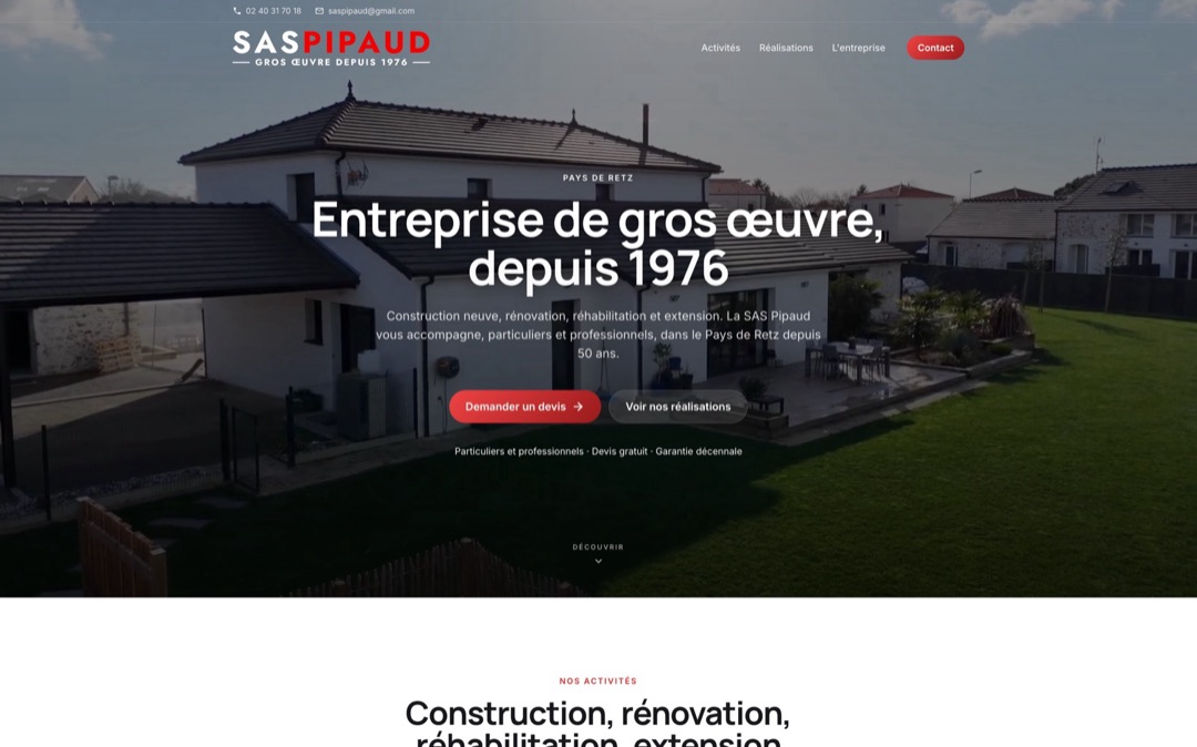 Site web client - SAS Pipaud
